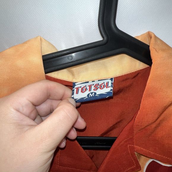 Vintage Dragon Flame Button Up Shirt Pattern Retro Y2k Skate Size Medium - Picture 3 of 4